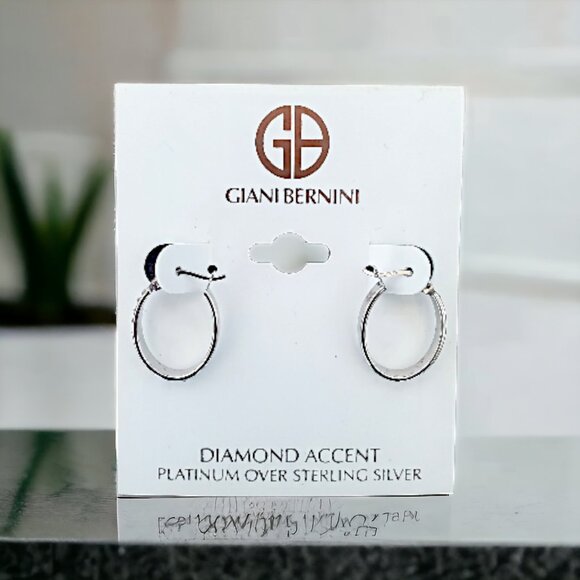 GIANI BERNINI Diamond Hoop Earrings - Picture 3 of 4